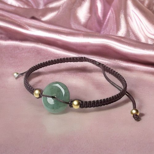 瓔珞珠寶盒 E.L.Jewelry Box 冰綠翡翠平安扣編織手鍊 | 天然緬甸玉翡翠A貨 | 送禮