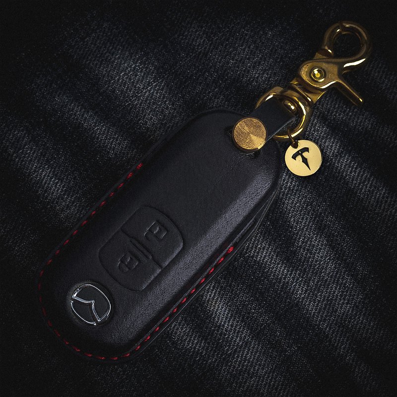 (Spot version) Mazda Mazda Mazda3 Mazda6 CX30 CX5 car key leather case - Keychains - Genuine Leather Black