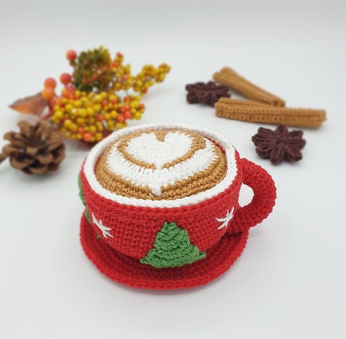 TiffyHappyCrafts Christmas Cappuccino Mug Star Anise and Cinnamon PATTERN PDF