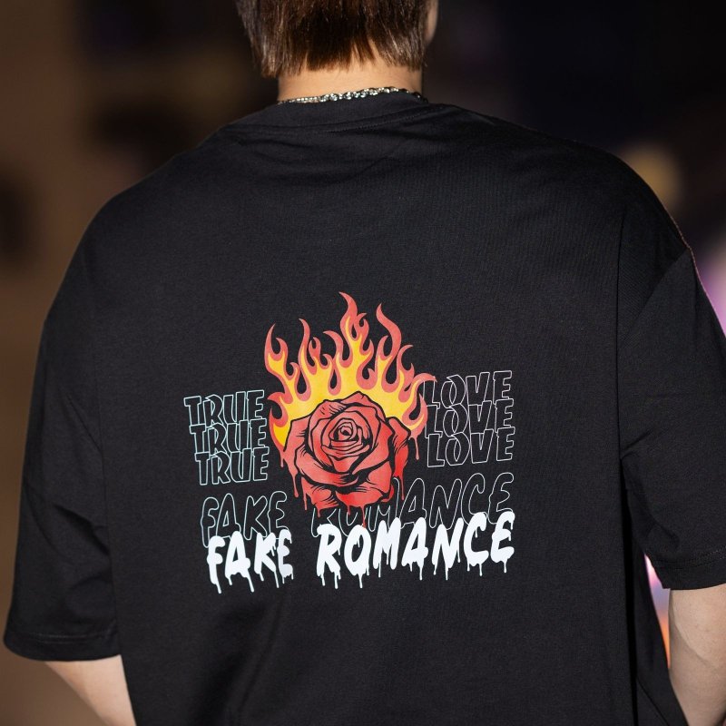 【CREEPS】Fake Romance 寬鬆重磅印花T恤 210g - 男 T 恤 - 棉．麻 多色