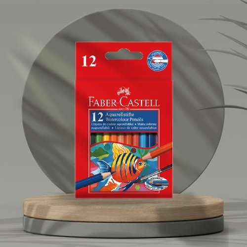 文聚 Faber-Castell 環保裝水性-12色 短型 色鉛筆--2入(原廠正貨)