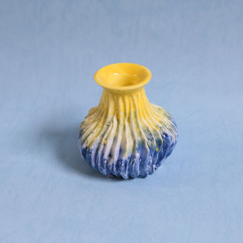 願望 陶花器皿 手工器皿 - 花瓶/花器 - 陶 藍色