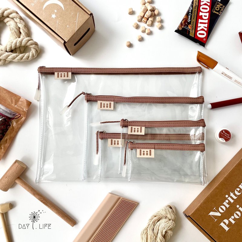 Liil bag _ transparent macaron bag _ latte milk - กระเป๋าเครื่องสำอาง - วัสดุอื่นๆ สีนำ้ตาล