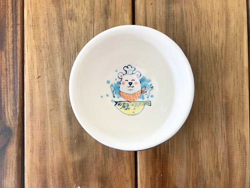 雪が降る北極熊の釉薬手塗りボウルシリーズ1 - 茶碗・ボウル - 磁器 多色