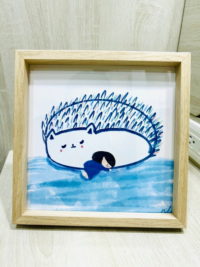 hedgehog and me - Picture Frames - Wood White