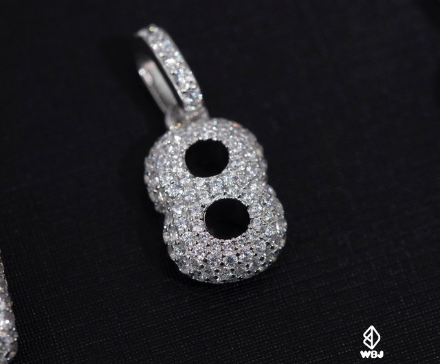 diamond bubble letter pendant