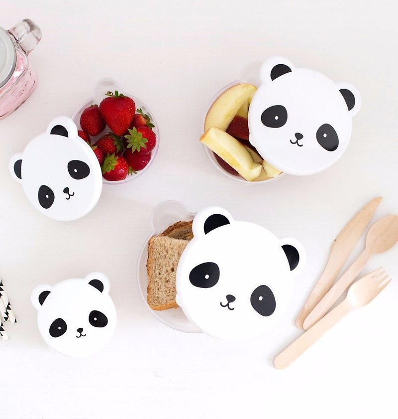 [Pre-order] Holland a Little Lovely Company – Cool Black Panda Wild Snack Box (4 in) - Camping Gear & Picnic Sets - Plastic 