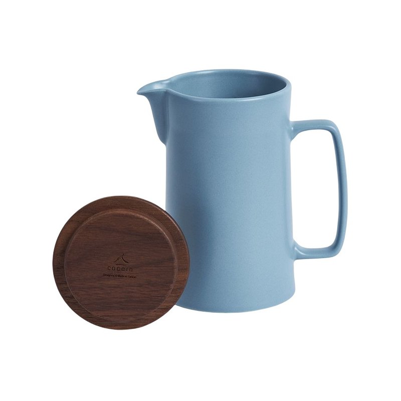 Coffee Matters-Intuit Intuitive Coffee Pot_1 Set (Blue) + Wooden Lid - เครื่องทำกาแฟ - วัสดุอื่นๆ สีน้ำเงิน