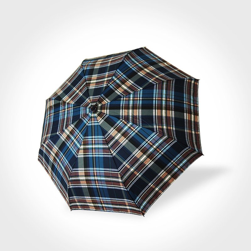 雙龍英國風央帶格紋易開收折傘秒收傘超撥水雨傘(拿鐵棕) - 雨傘/雨衣 - 防水材質 咖啡色