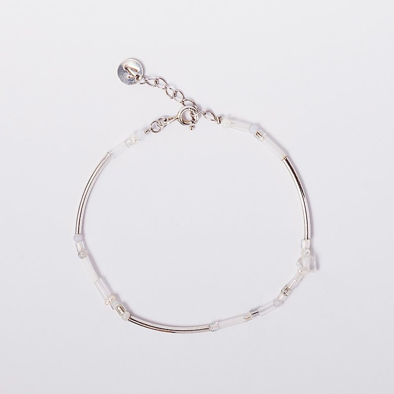 Ripple dolphin bracelet white - Bracelets - Colored Glass White