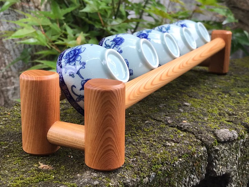 台灣檜木、緬甸花梨木泡茶杯架 - 居家收納/收納盒/儲物盒 - 木頭 