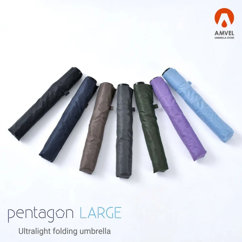 【Lightweight】Longer, larger and more protective Japanese umbrella | Amvel Pentagon Large - ร่ม - วัสดุกันนำ้ สีดำ