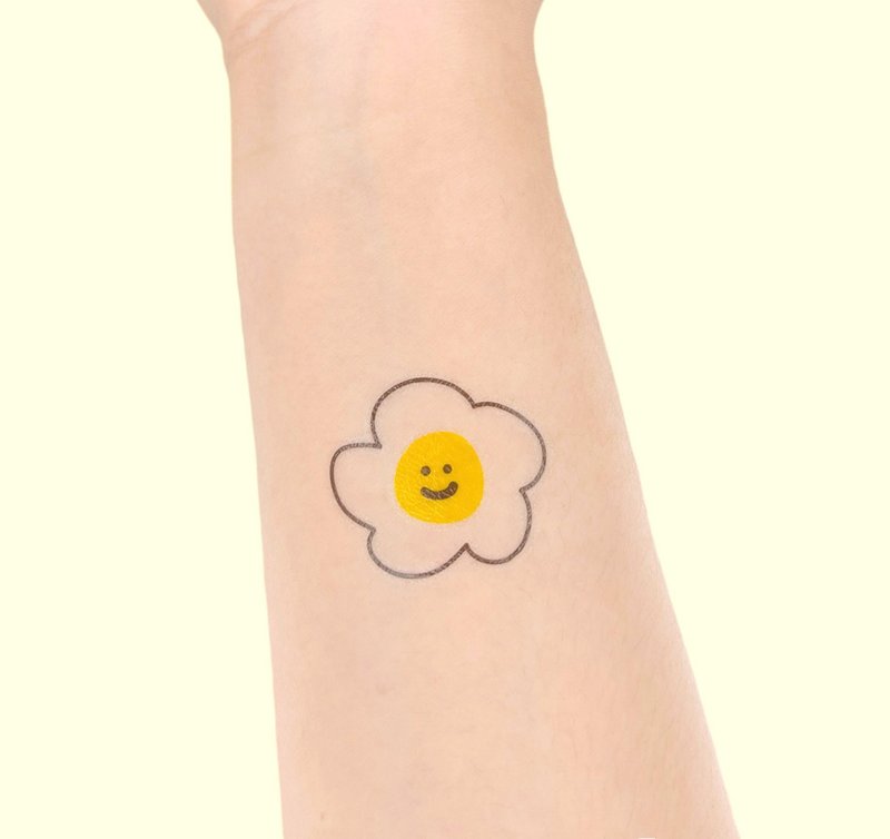 Tattoo stickers-smiling flowers 2 pieces - Temporary Tattoos - Paper Yellow