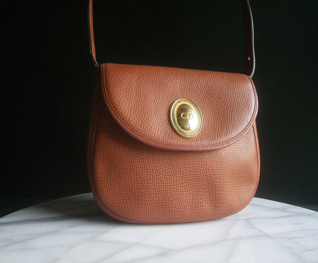 Christian Dior vintage brown leather satchel bag - 1990s second hand Lysis