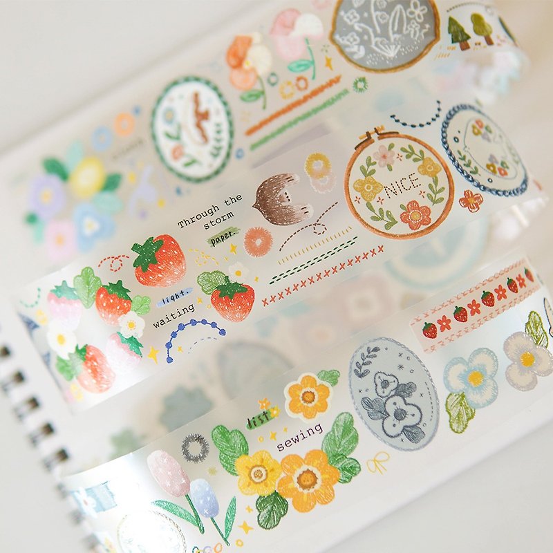 Embroidered pocketbook and washi tape - มาสกิ้งเทป - กระดาษ 