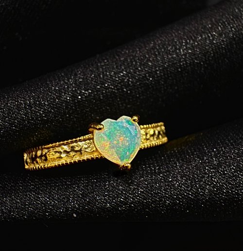 nuwu jewelry 女巫彩寶 致愛。愛心 歐泊 戒指 925銀 opal s925 silver 925銀 純銀 戒指