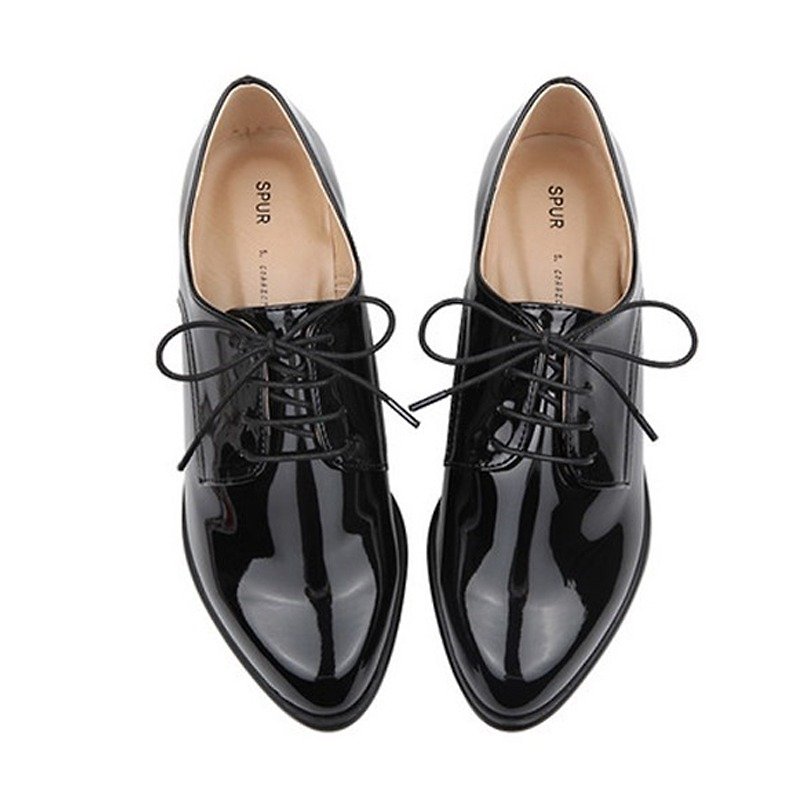 SPUR 百搭牛津鞋 HF7011 BLACK - 女牛津鞋/樂福鞋 - 其他材質 黑色