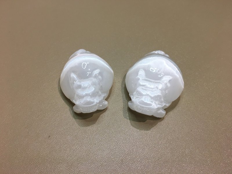 Translucent Gypsum Dragon Turtle (pair) - Helps bring luck and fortune - Items for Display - Other Materials 