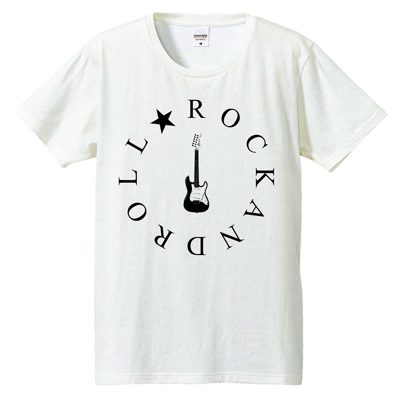 Tシャツ / Rock'n'roll - 男 T 恤 - 棉．麻 白色