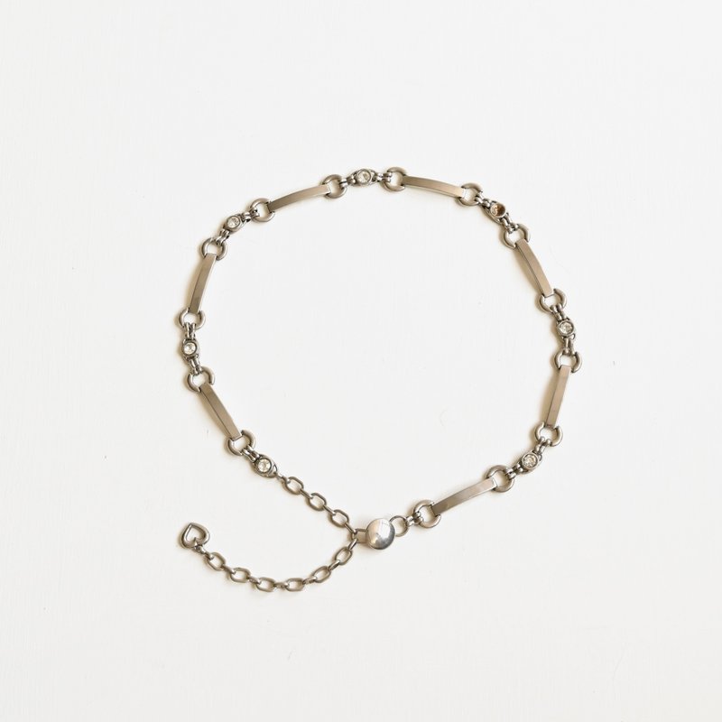 [Egg Plant Vintage] Chain Metal Vintage Waist Chain - เข็มขัด - โลหะ สีเงิน