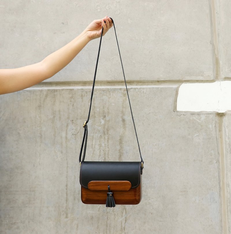 Wooden Bag - TS Shoulder (Black) - Messenger Bags & Sling Bags - Wood Black