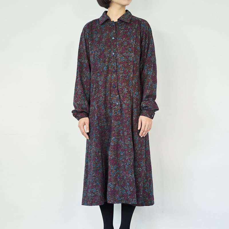 聚酯纖維 洋裝/連身裙 - 繁花/日本古著洋裝