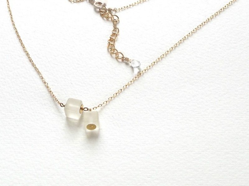 透明方塊項鍊（necklace） - 項鍊 - 寶石 金色