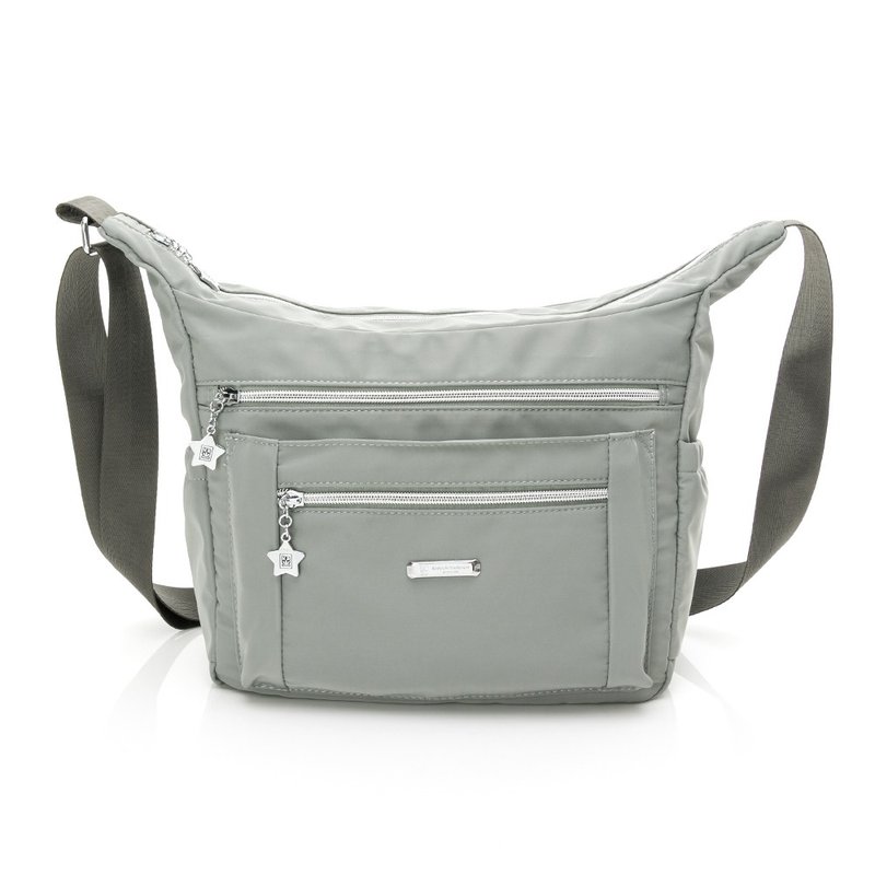 [Kinloch Anderson] Urban cool play large-capacity ladder crossbody bag-grey green - Messenger Bags & Sling Bags - Nylon Gray