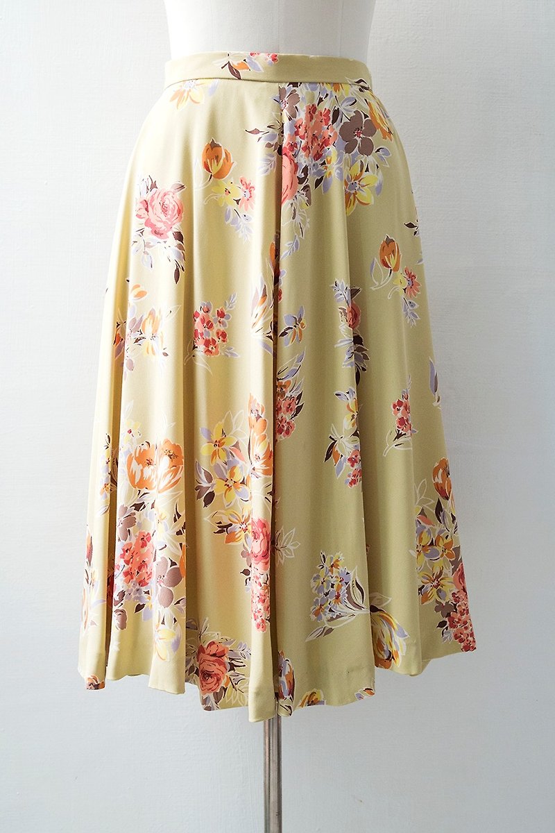 Banana Flyin old time Japan Shimokazawa floral large round skirt - Skirts - Cotton & Hemp 