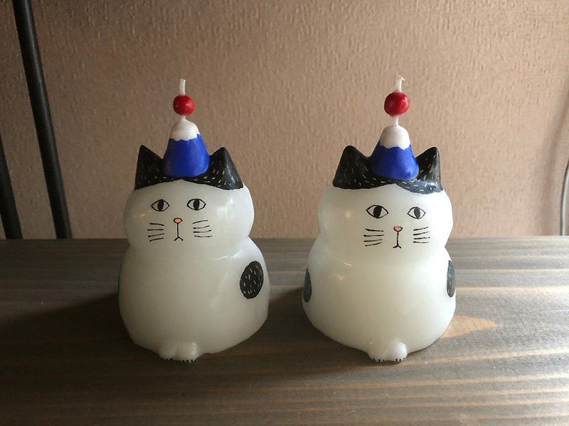 蠟 香氛蠟燭/燭台 白色 - Fujisan cat  L size
