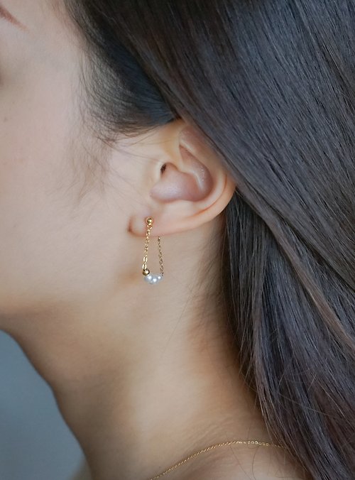 Zuzu Jewelry 復古手工珍珠耳環 14k包金 耳環耳夾