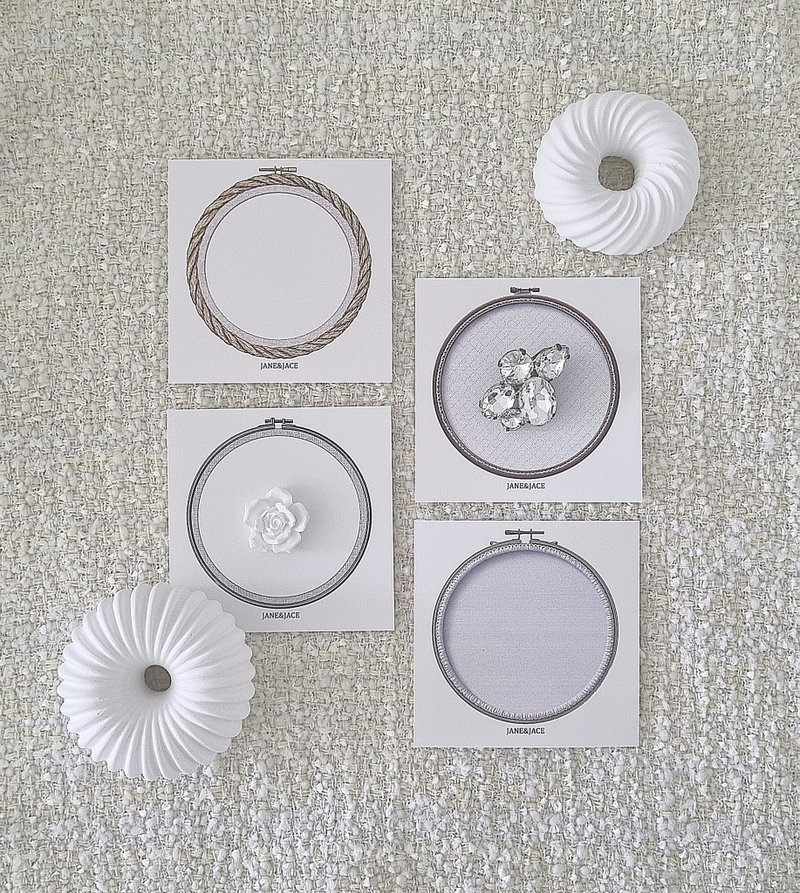 embroidery frame paper - 貼紙 - 紙 