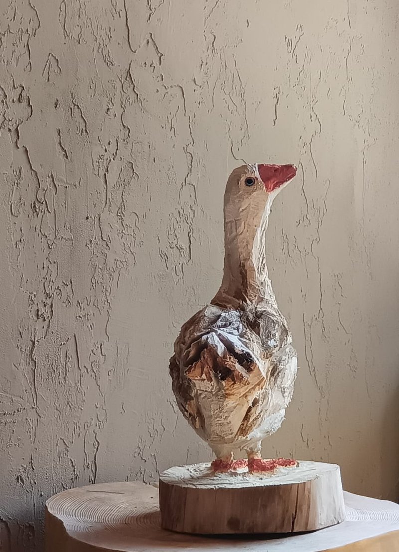 Sculpture wood Goose - ตุ๊กตา - ไม้ ขาว