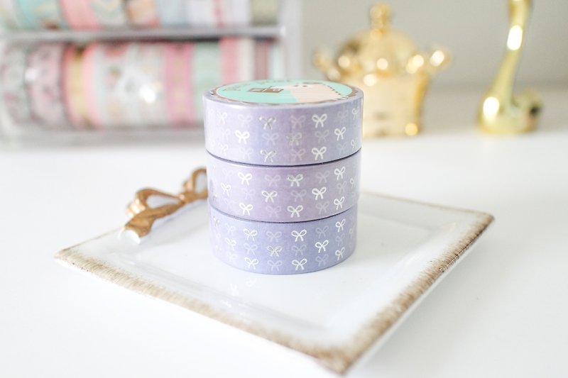 Gold foil paper tape - blueberry bow - Washi Tape - Paper 