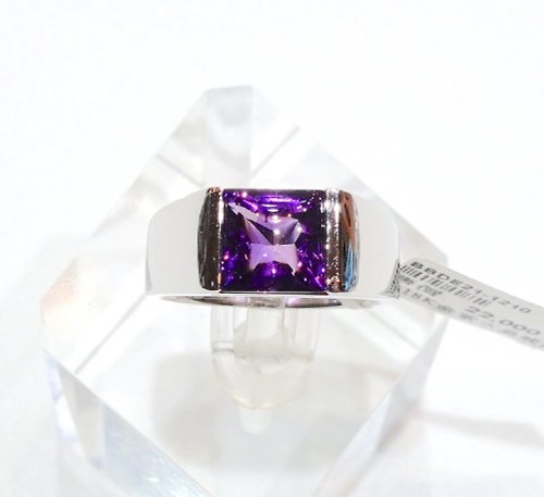 寶麗金珠寶 寶麗金珠寶-天然紫水晶18K金台戒指