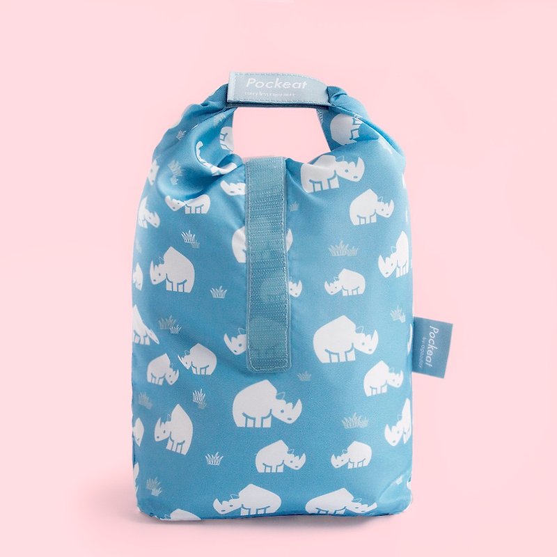 好日子 | Pockeat環保食物袋(大食袋)-犀牛 - 便當盒/飯盒 - 塑膠 藍色