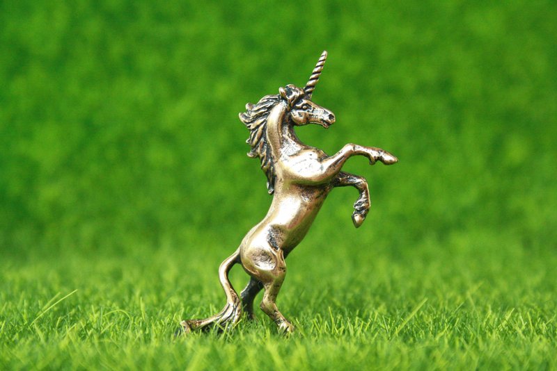Unicorn  - miniature statuette of bronze, metal figurine - 擺飾/家飾品 - 銅/黃銅 