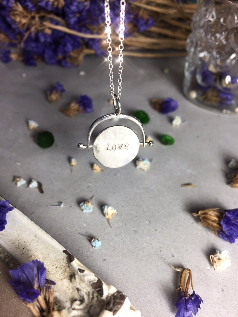 MIH Metalworking Jewelry | Confession Rotating Custom Code Necklace-I love you head over heels I love you head over heels-Confession gift 925 sterling silver - Necklaces - Sterling Silver Silver