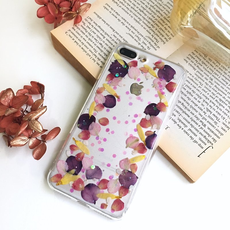 迷幻蒔空::乾燥花瓣手機套 - 手機殼/手機套 - 植物．花 紫色