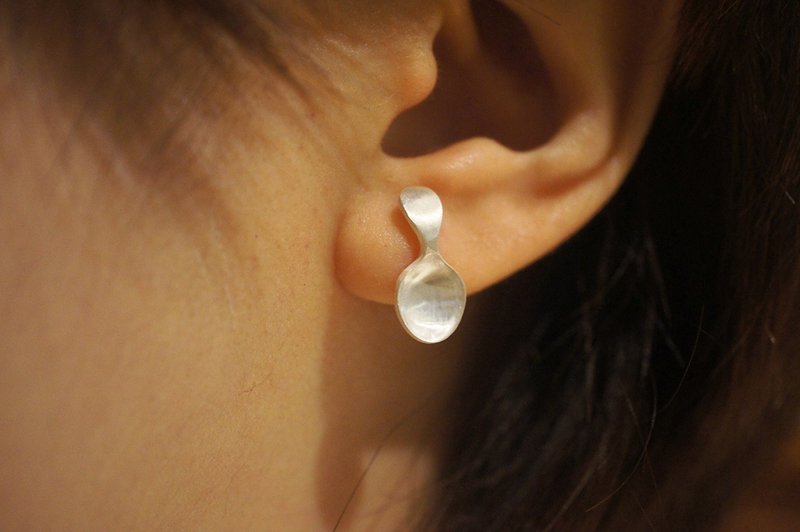 925 純銀匙羹吉針耳環 (E46)-手作 - 耳環/耳夾/耳骨夾 - 純銀 銀色