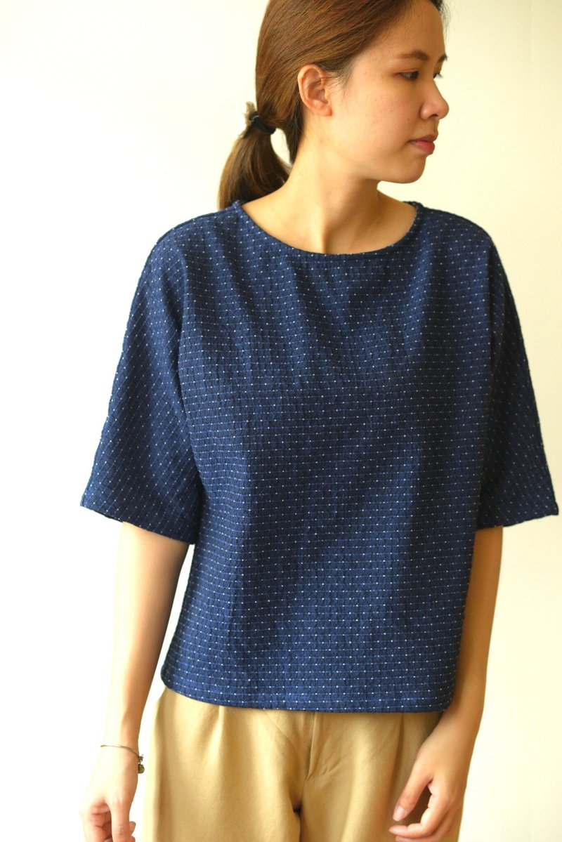 Reversible cotton blouse - 女上衣/長袖上衣 - 棉．麻 