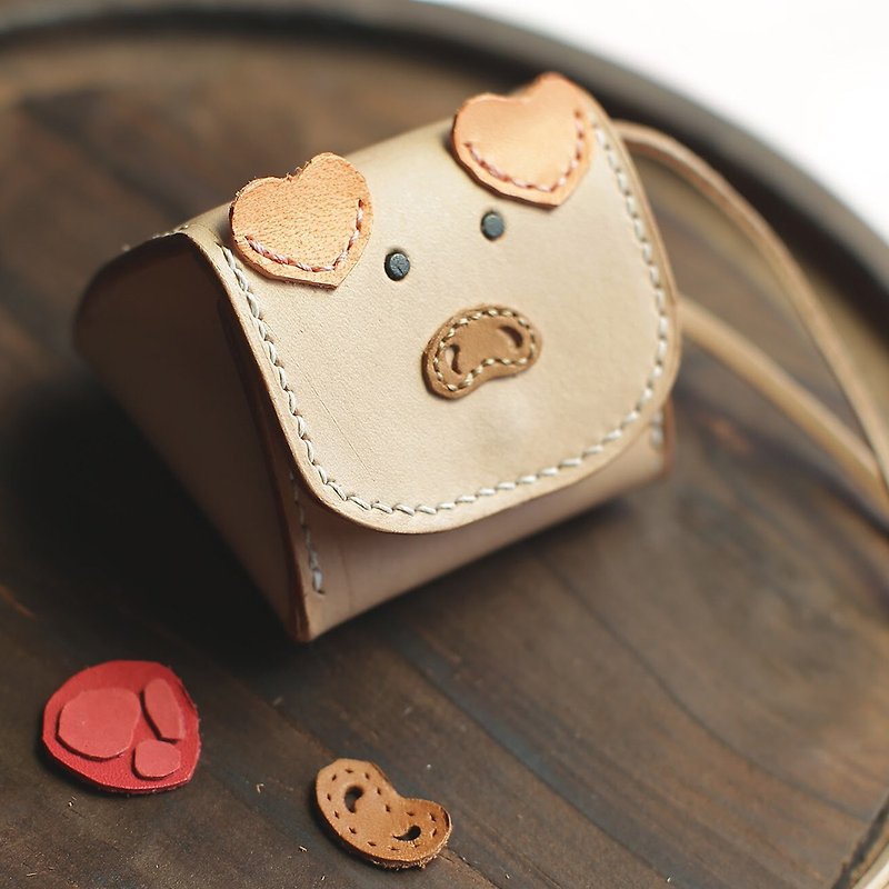 Omelette pig animal three-dimensional purse - กระเป๋าใส่เหรียญ - หนังแท้ สึชมพู