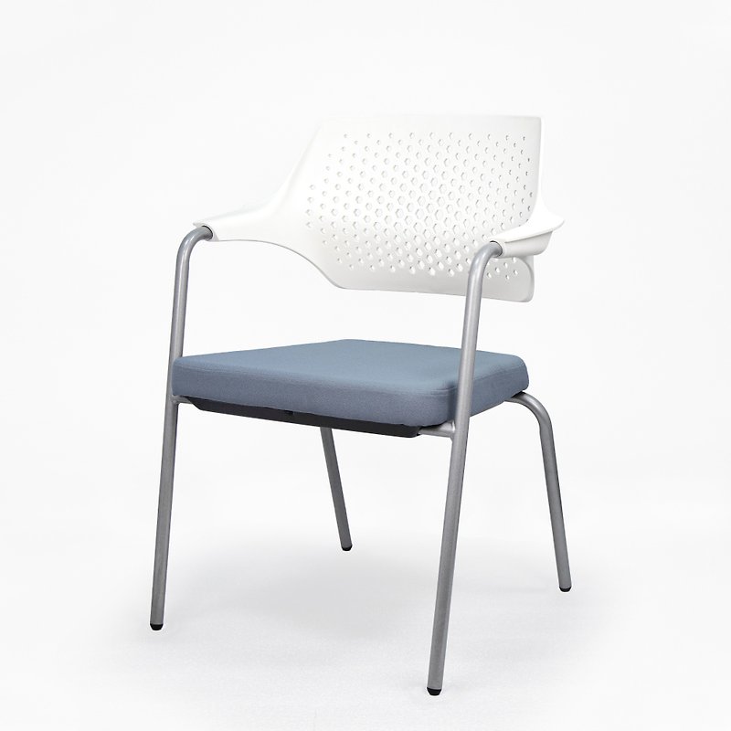 Mojo Four Legged Visitor Chair | White Back x Multicolor Seat Cushion | Commercial Space - เก้าอี้โซฟา - โลหะ หลากหลายสี