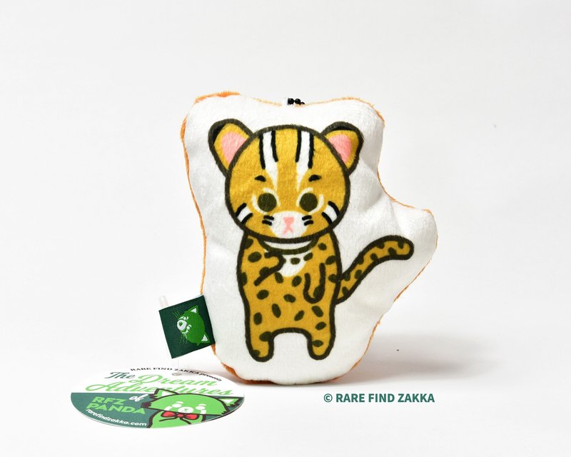 【手作作品】 Leopard Cat 台灣石虎 棉花糖小抱枕吊飾 (S) - 吊飾/掛飾 - 棉．麻 橘色