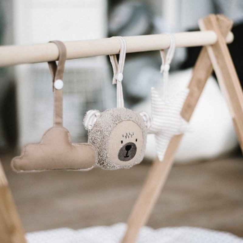 Baby Bear Toys - soft plush teddy baby play gym toy - ของเล่นเด็ก - ผ้าฝ้าย/ผ้าลินิน สีนำ้ตาล