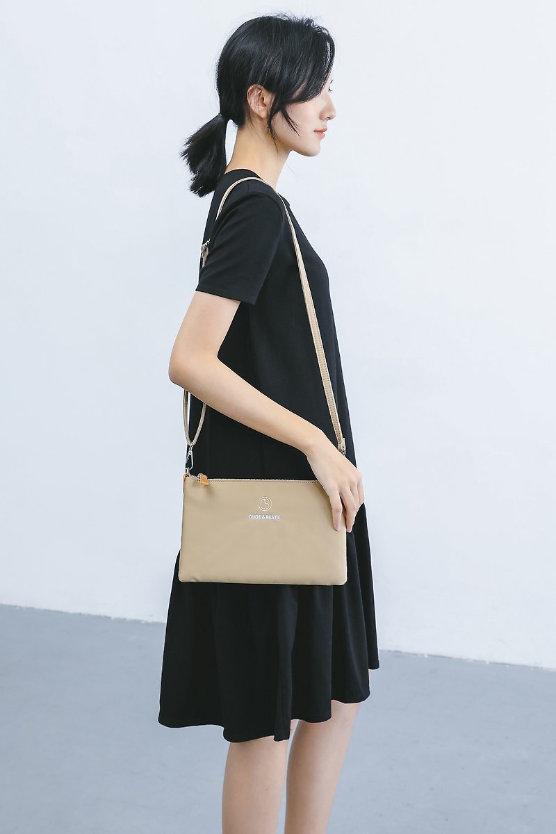 Clutch envelope bag shoulder bag handbag Party - Femin Khaki - Handbags & Totes - Silk Khaki