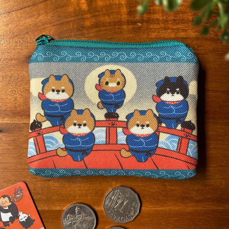 【貓咪系列】零錢包 - 忍者貓 - 散紙包 - 聚酯纖維 藍色