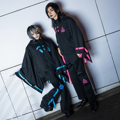 ライトニングボルテックス蛍光リボン刺繍ジッパーユニセックス