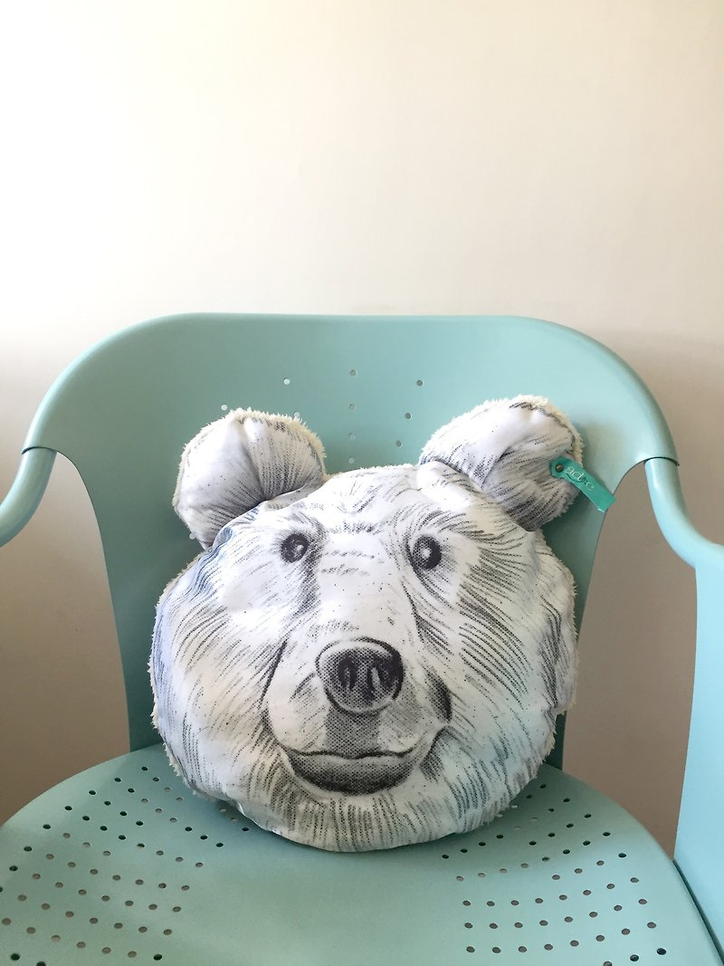 adc｜party animals｜cushion ｜bear - Pillows & Cushions - Polyester White