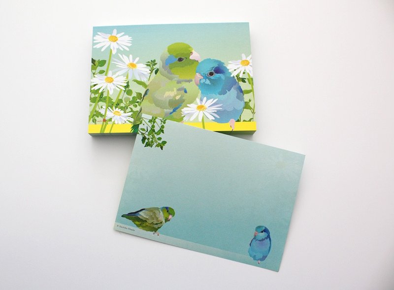 Notepad with flower lover and parrot budgie - Notebooks & Journals - Paper Blue